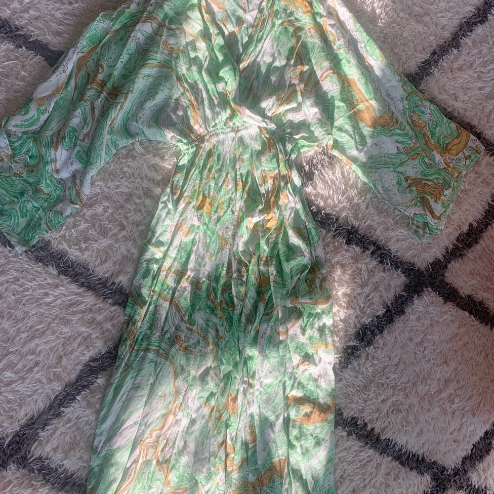 Elegant Green, Gold, & White Women's Jumpsuit / Jumper - EARTHBOUND
